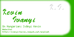 kevin ivanyi business card